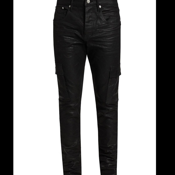 Purple Brand Tar Coated Cargo Pants NWT Sz 34 - Picture 2 of 11